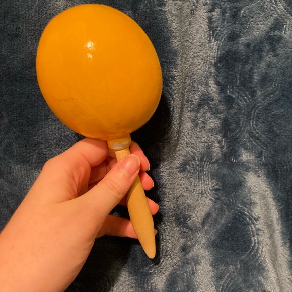 Novelty Yellow Maraca Shaker - Yellow, Beach Sunset, Palm Tree - Picture 8 of 16